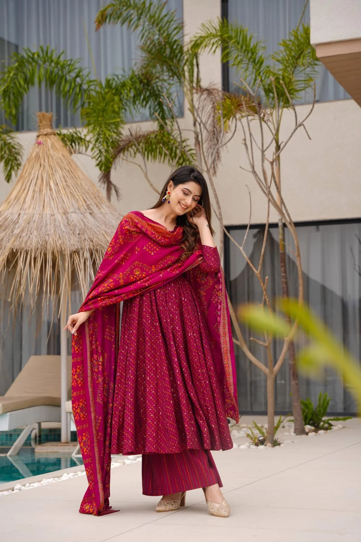 Aadhya Pink Muslin Suit Set - Image 3