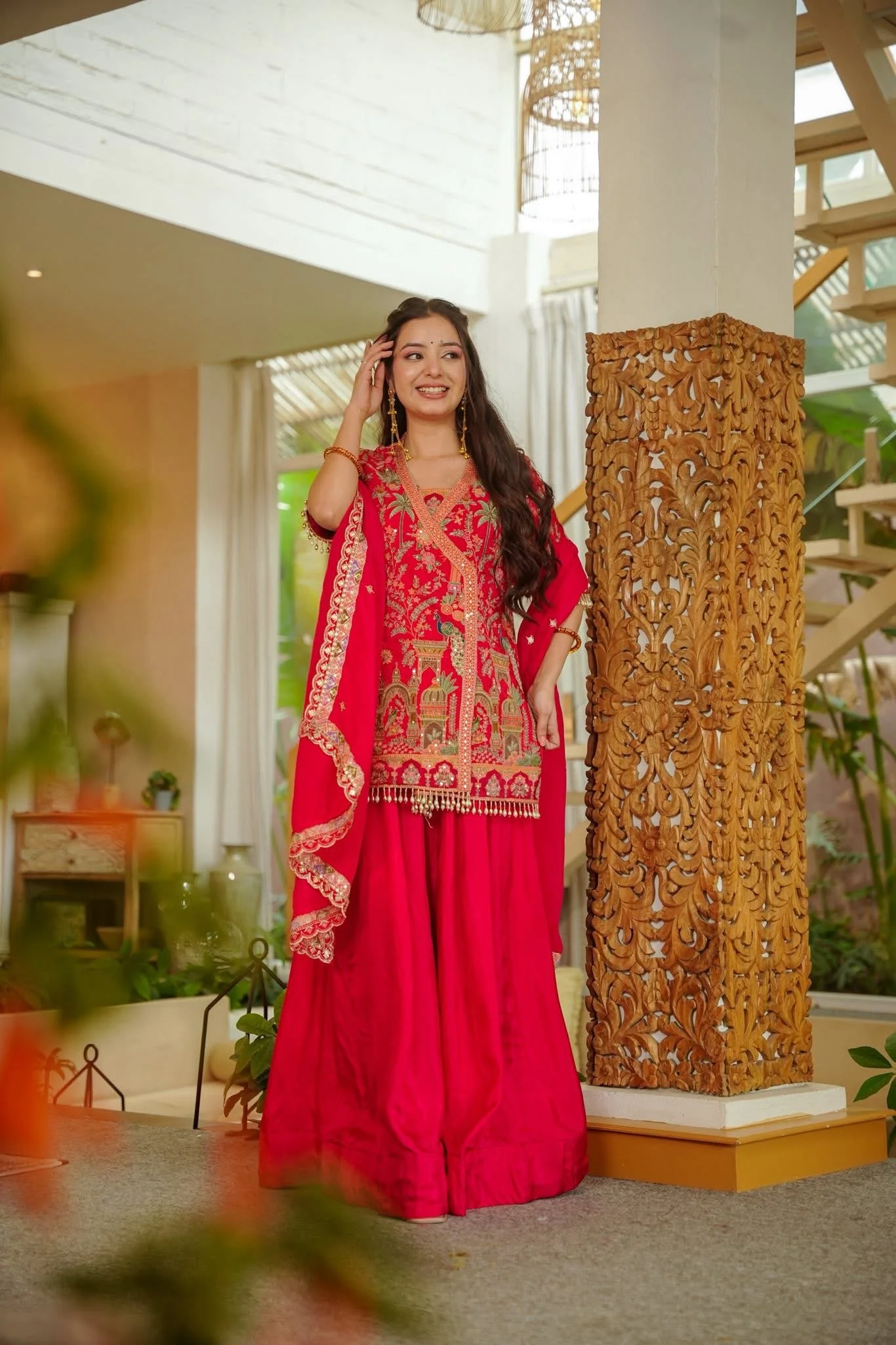 Aarizan Pink Embroidered Wedding Kurta Set - Image 3