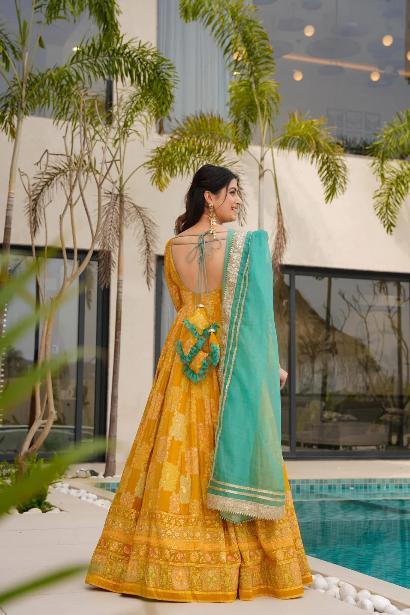 Amber Spark Yellow Maxi Suit Set - Image 3