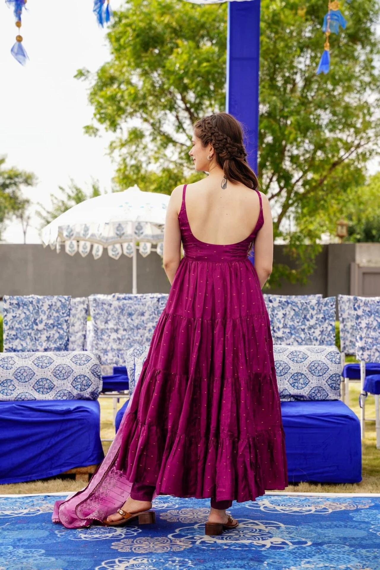 Anupriyaa Purple Silk set - Image 5