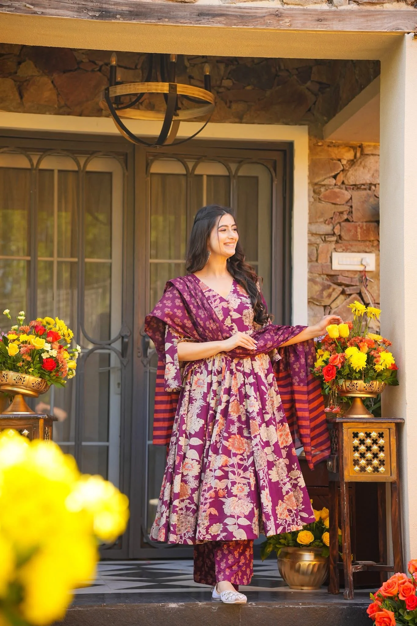 Aysel Cotton Anarkali Suit Set