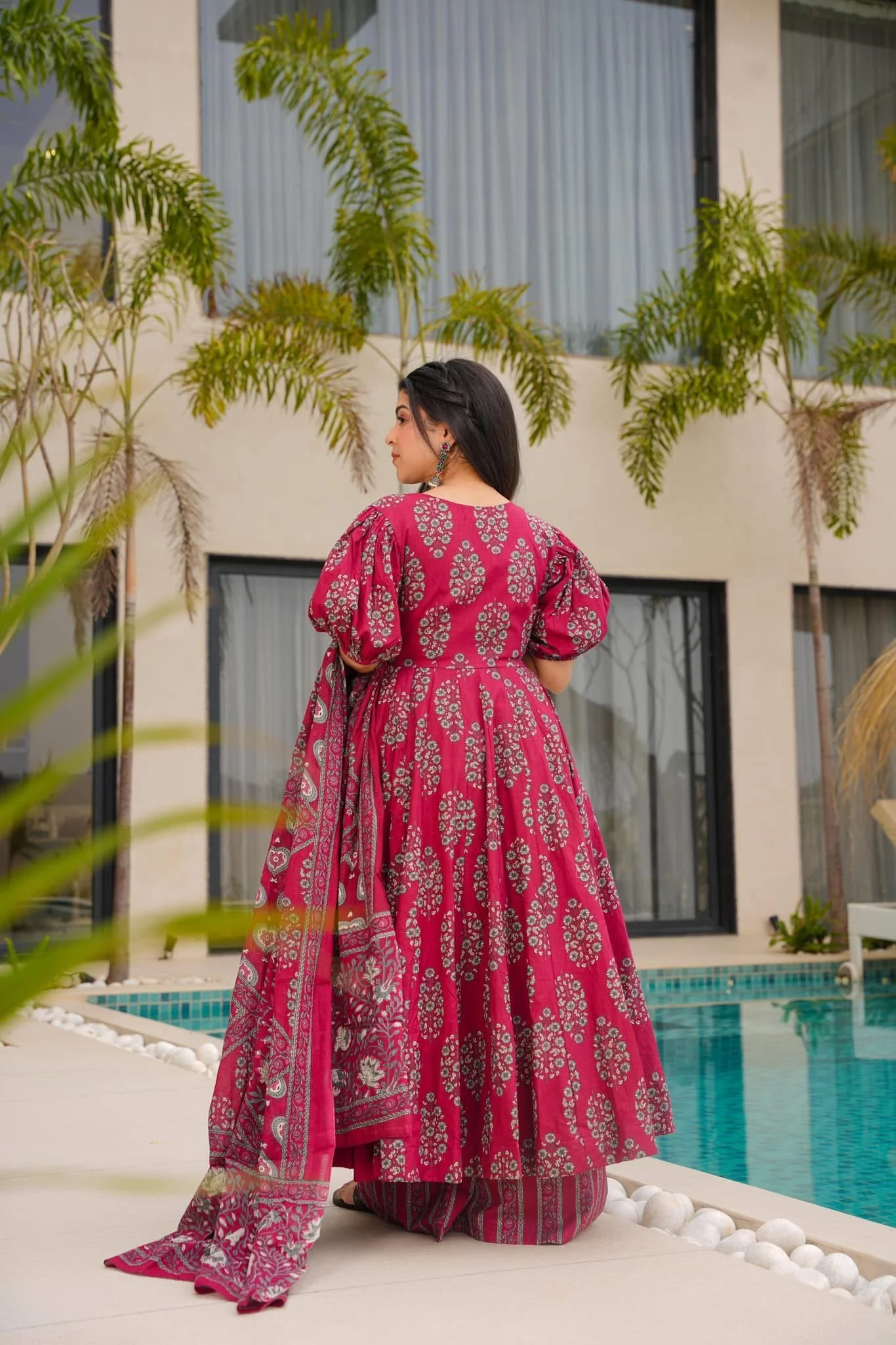 Burgundy Enchant Cotton Suit Set - Image 3