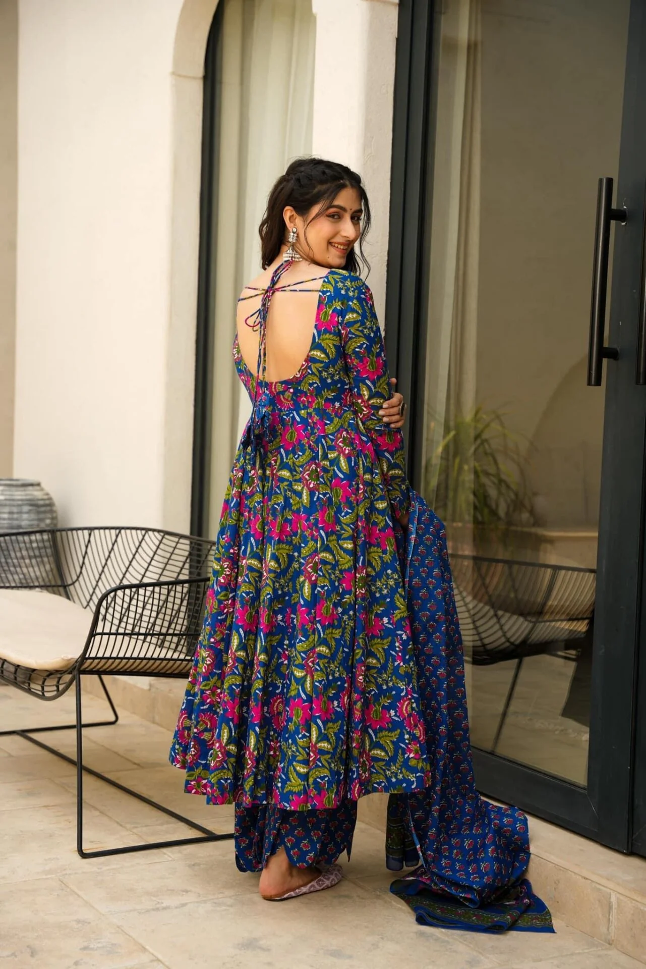 Damini blue cotton suit set - Image 4