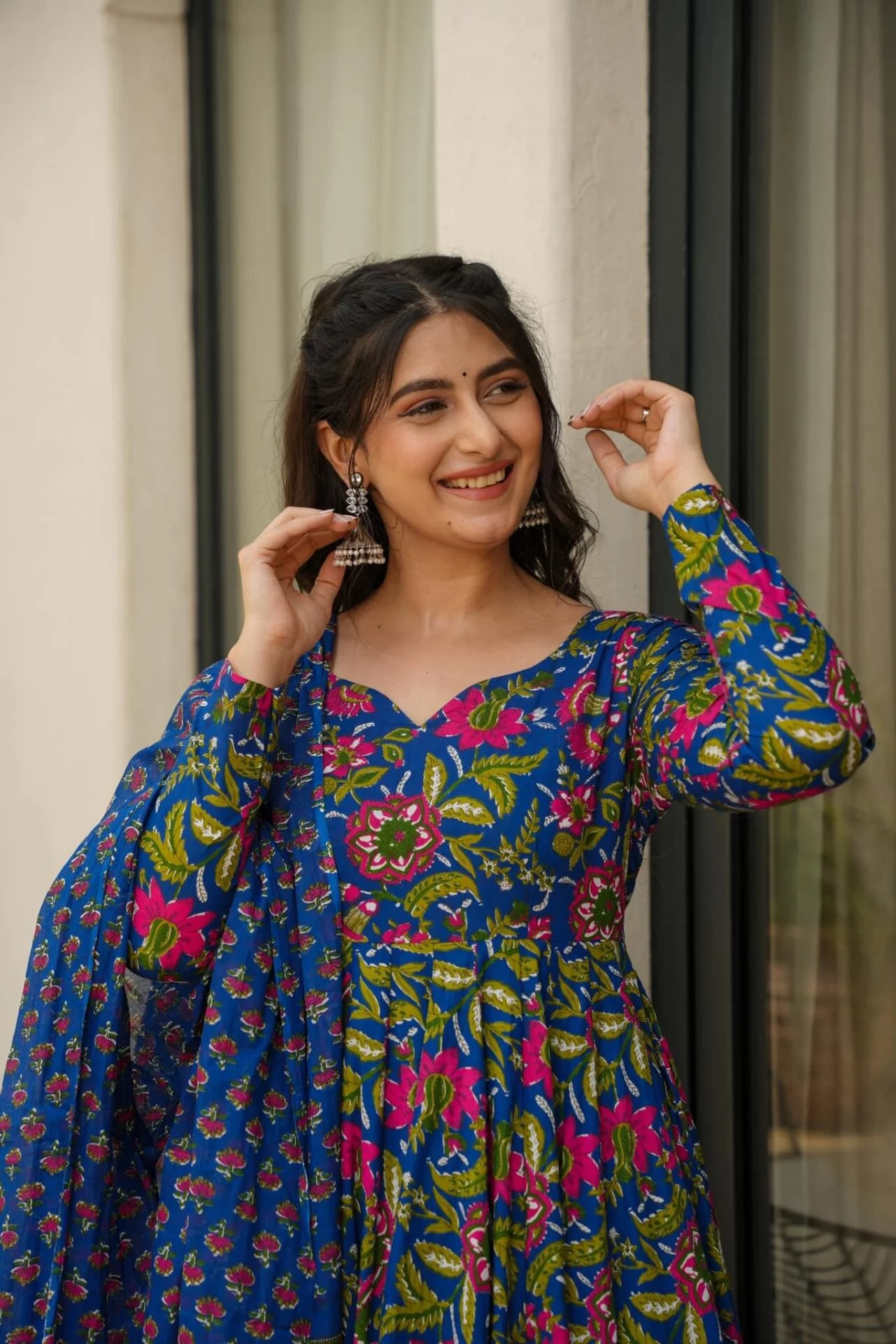Damini blue cotton suit set - Image 5