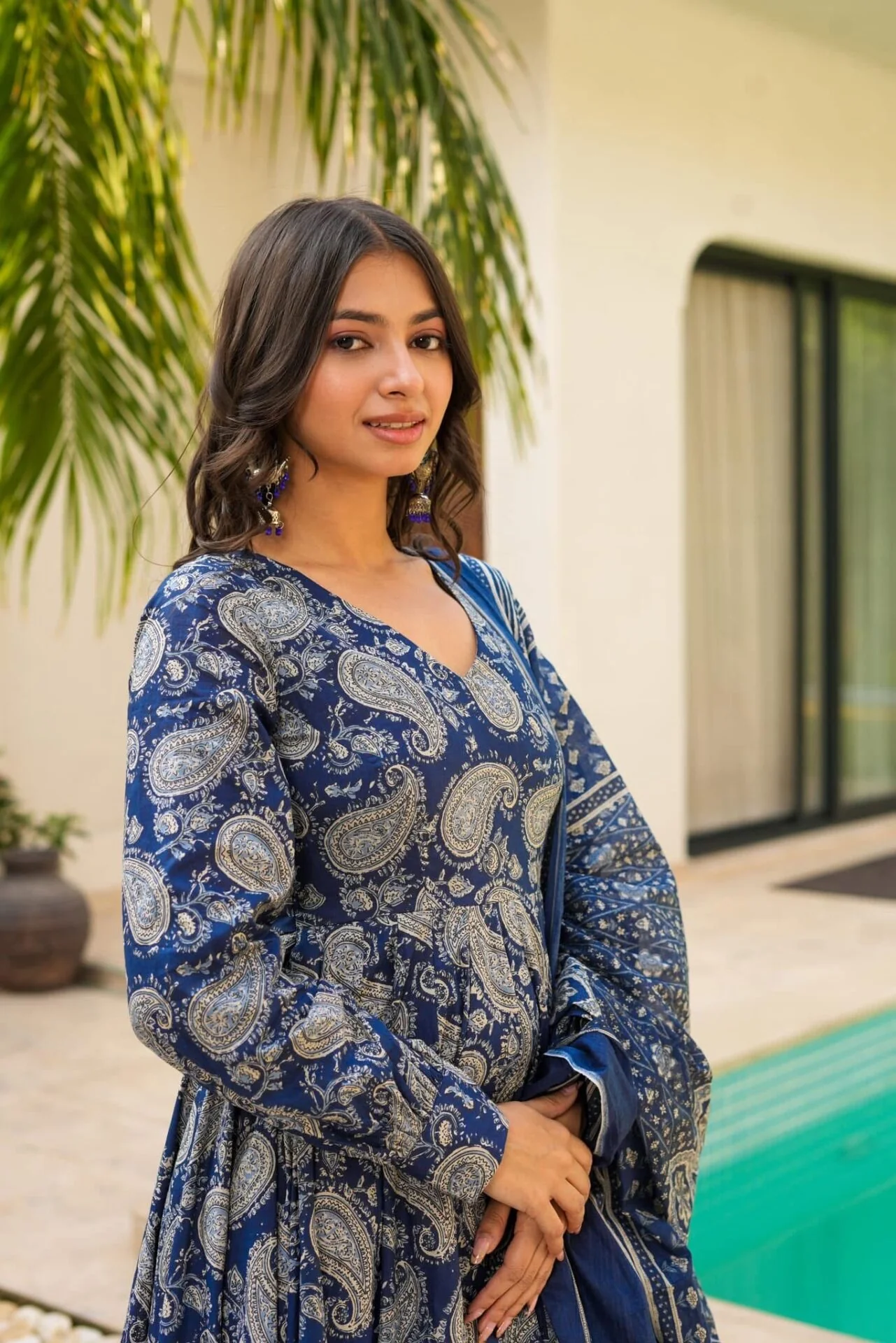 Dewy blue cotton suit set - Image 4