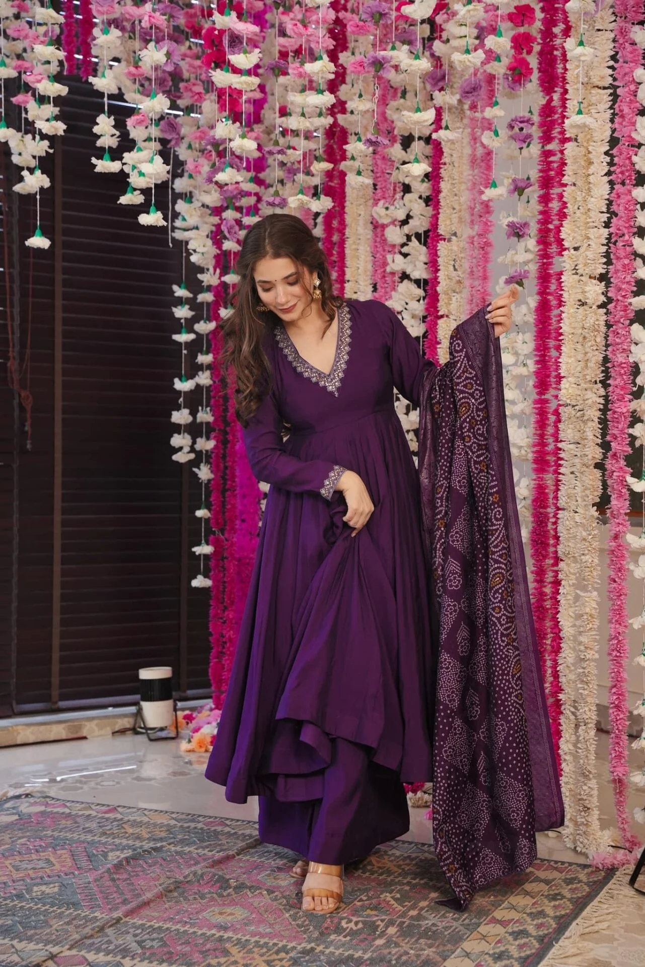 Dreamy purple Muslin suit set - Image 3