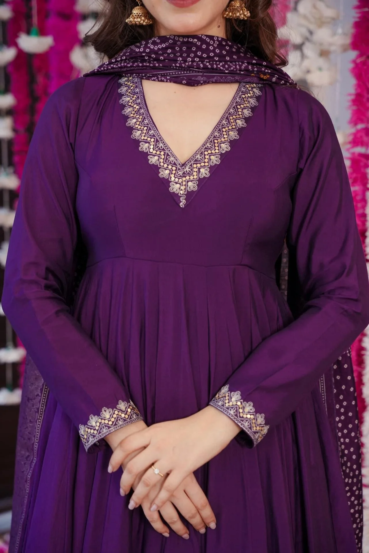 Dreamy purple Muslin suit set - Image 5