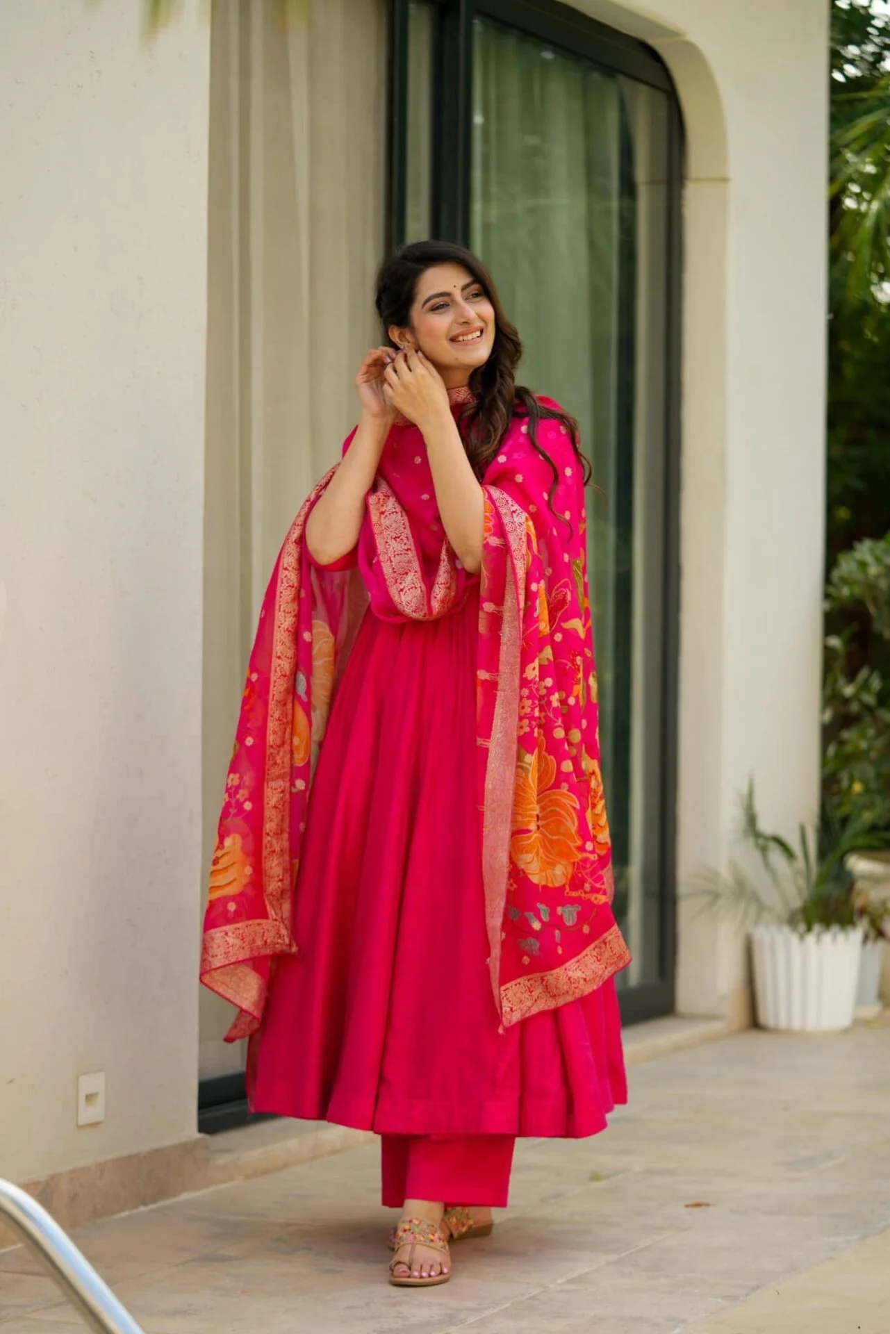 Ekantha pink silk suit set - Image 4