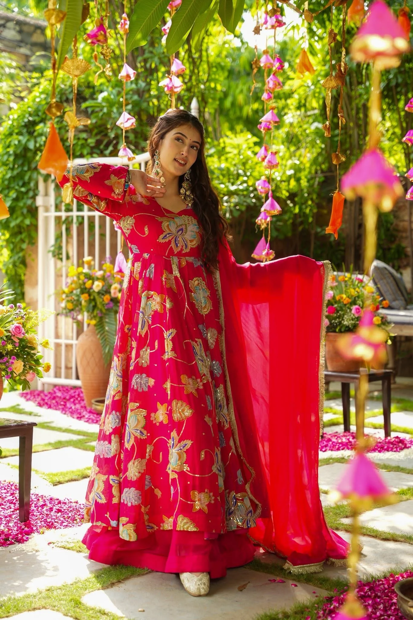 Festive Firoza Organza Suit Set - Image 3