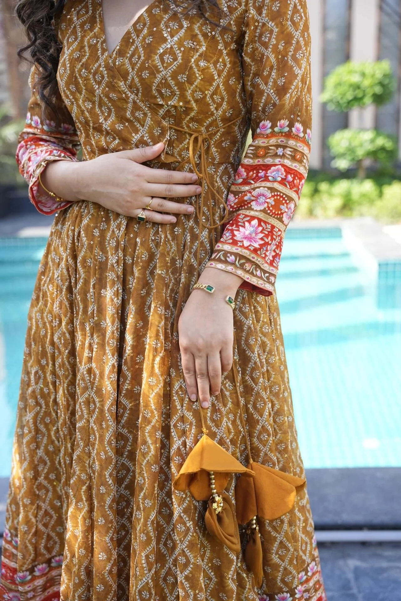 Gauri mustard embroidered suit set - Image 5