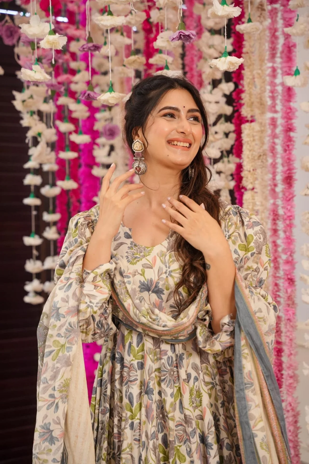 Green leaf print cotton suit set - Image 6