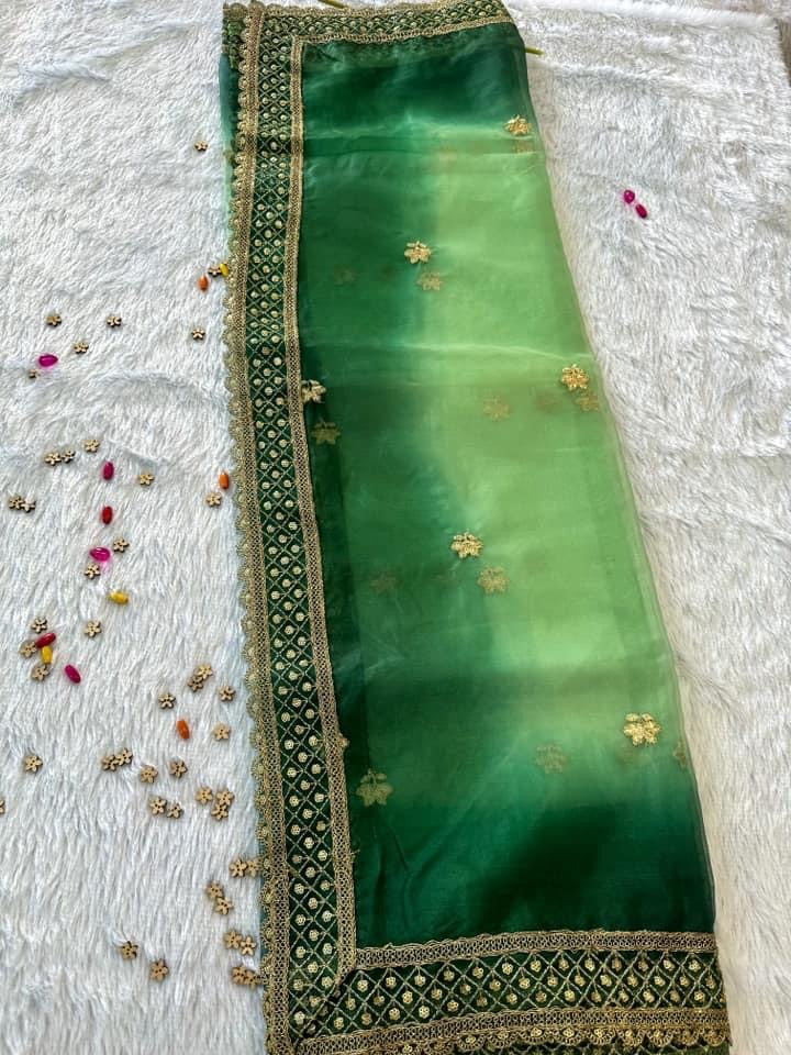 Green paradise unstitched suit #029 - Image 7
