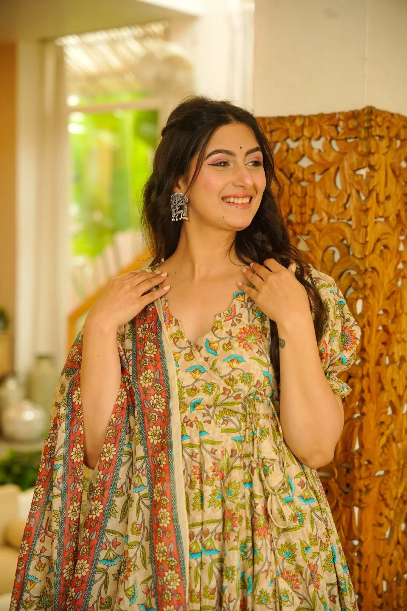 Gulnoor Cotton Anarkali Suit Set - Image 6