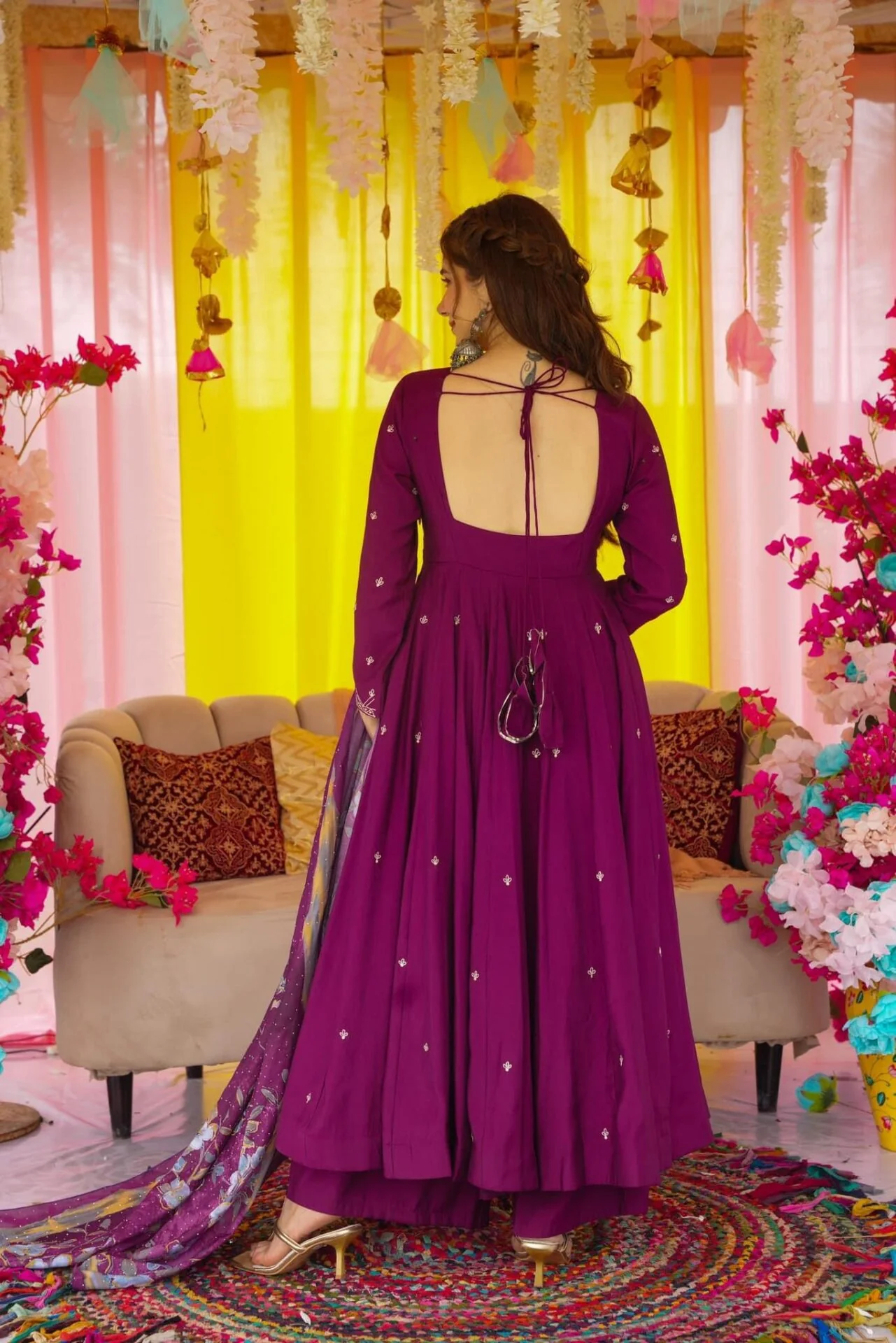 Imperial Purple muslin suit set - Image 4