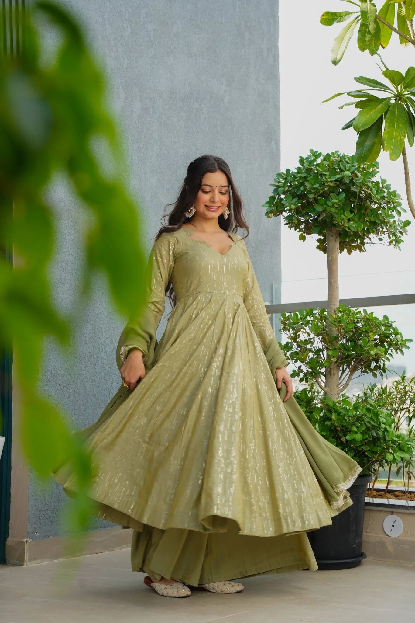 Inaaya Noori Anarkali Suit Set with Dupatta - Image 3