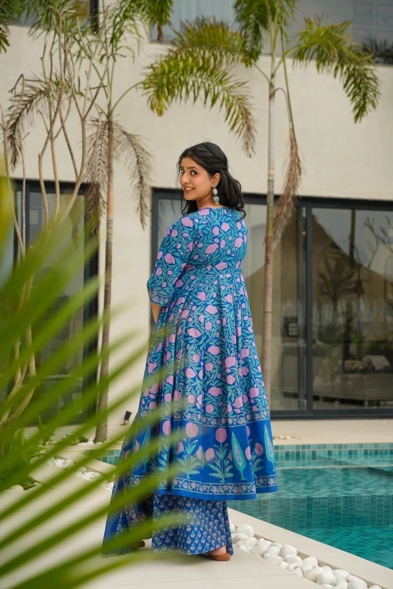 Indira Indigo Cotton Suit Set - Image 3