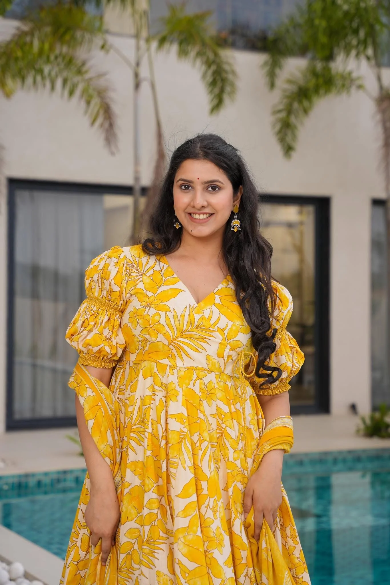 Ishira Yellow Cotton Suit Set - Image 5