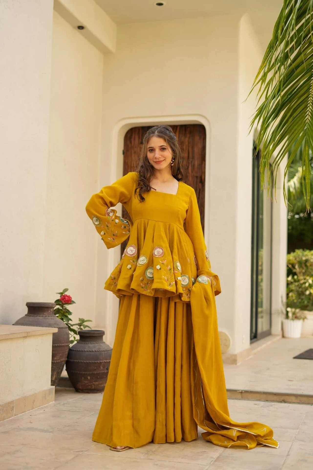 Jassica mustard sharara set - Image 3