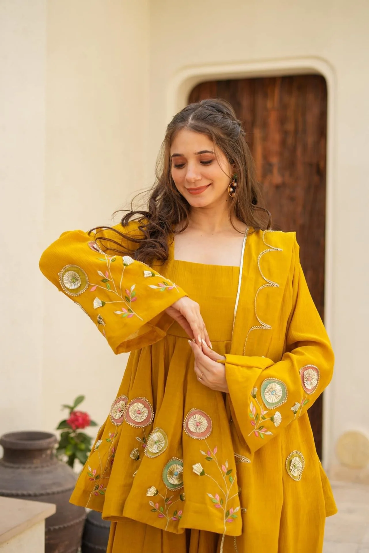 Jassica mustard sharara set - Image 5