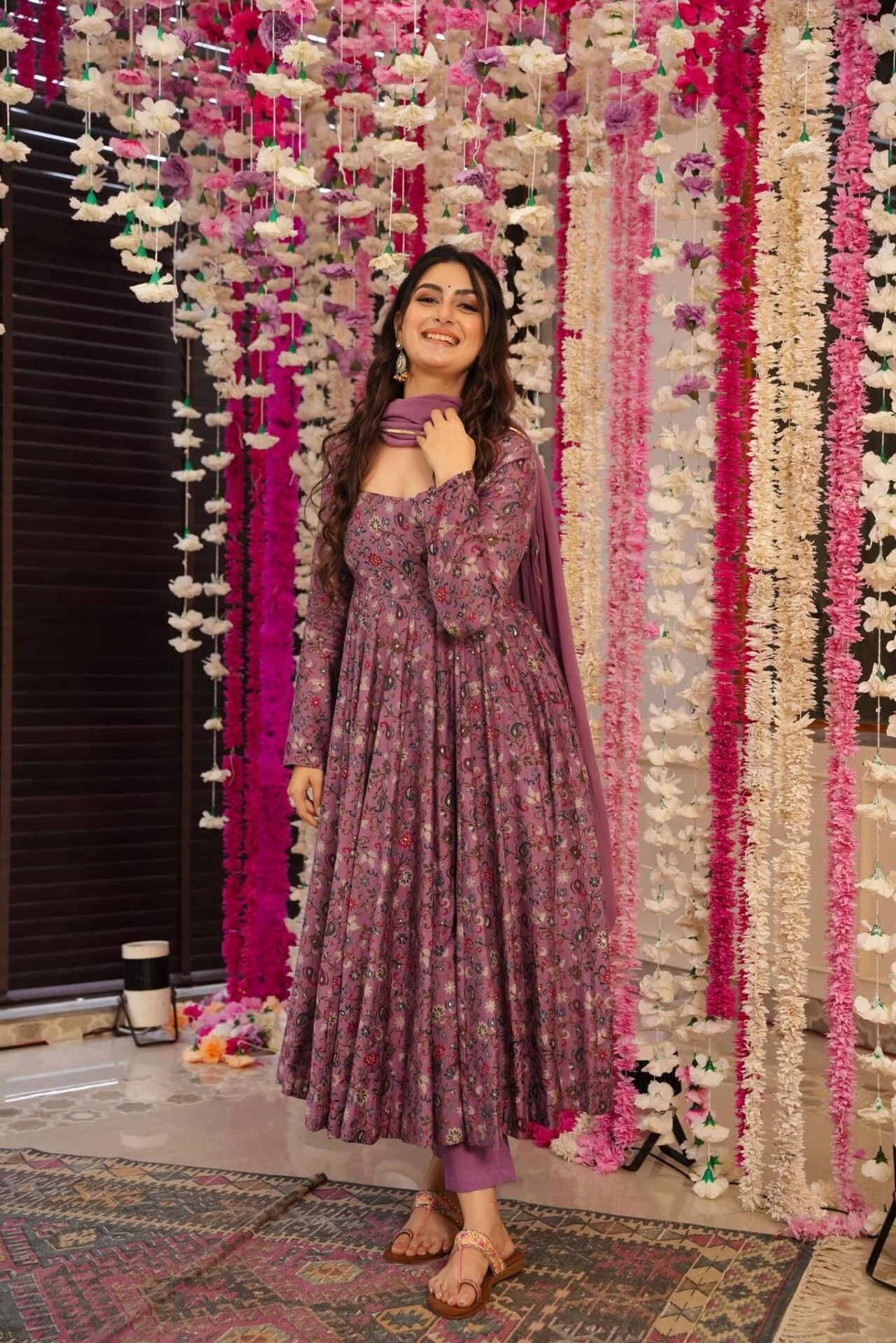 Joy purple muslin suit set - Image 3