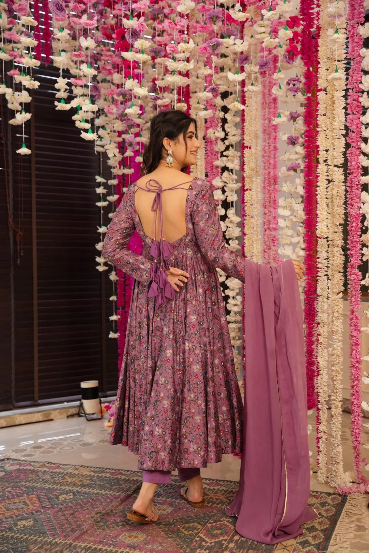 Joy purple muslin suit set - Image 4