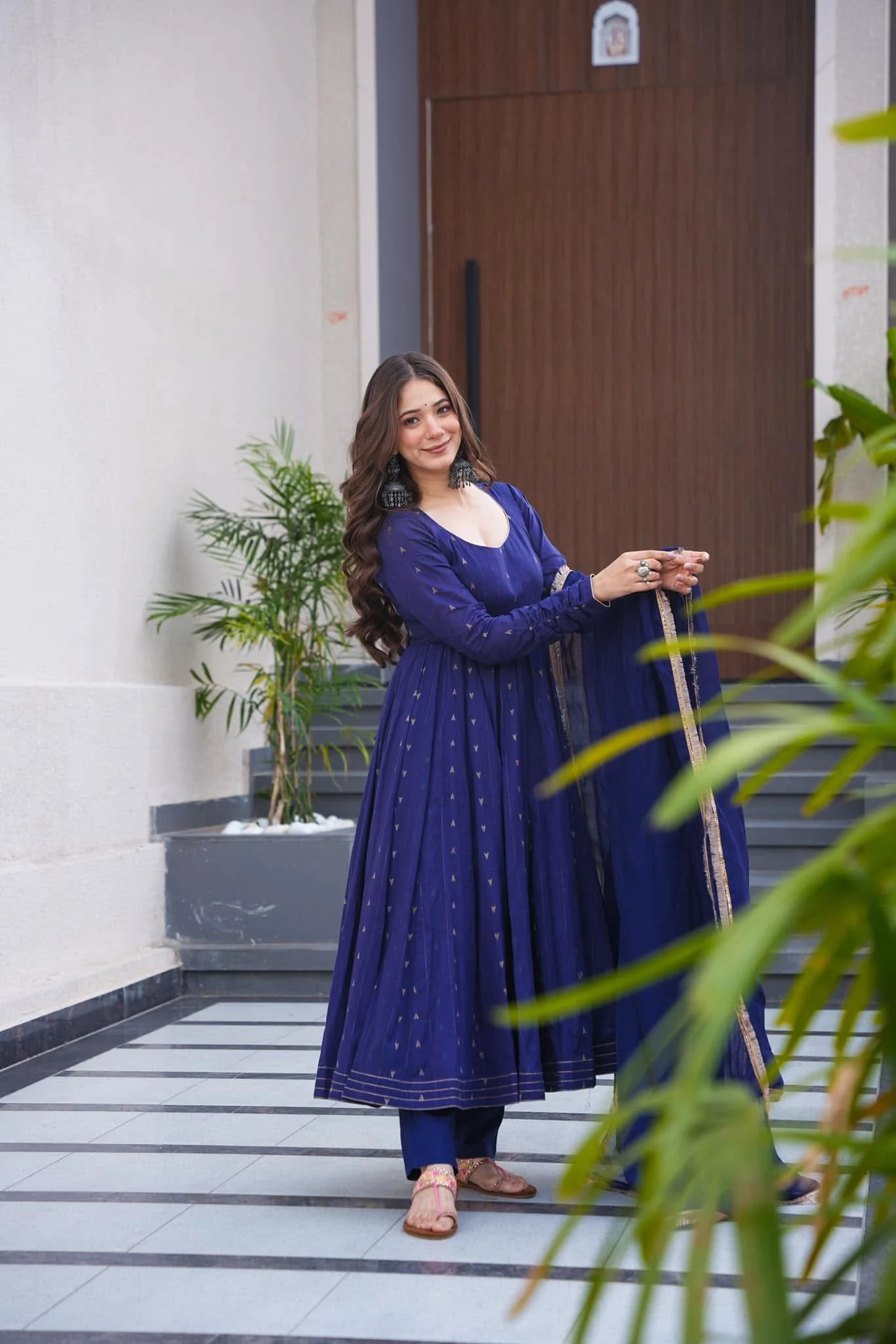 Khushi blue cotton suit set - Image 4