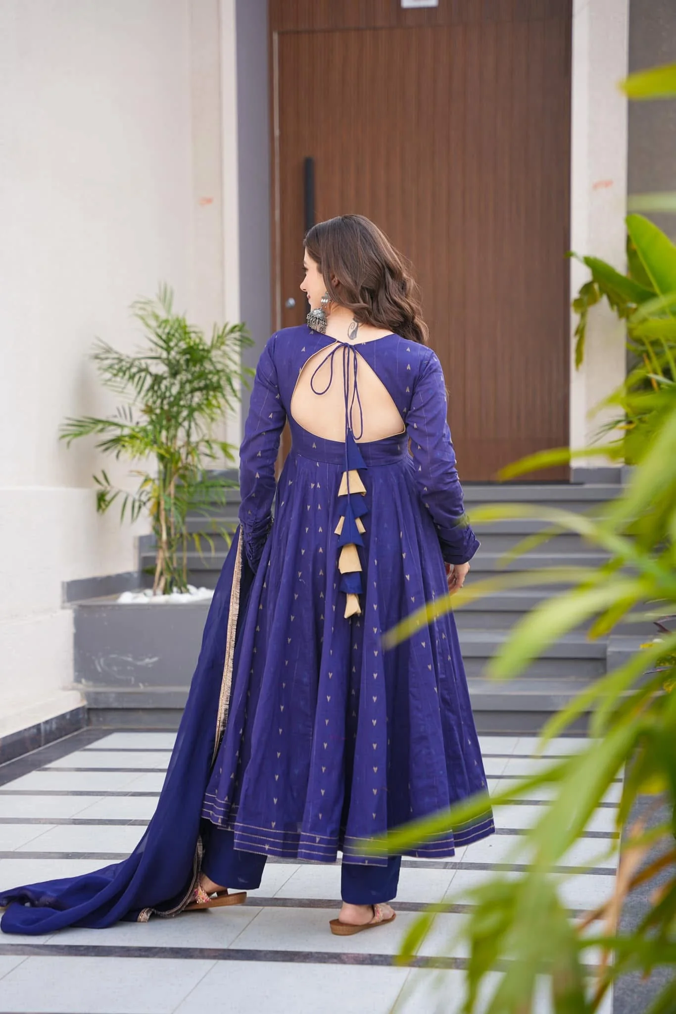Khushi blue cotton suit set - Image 5