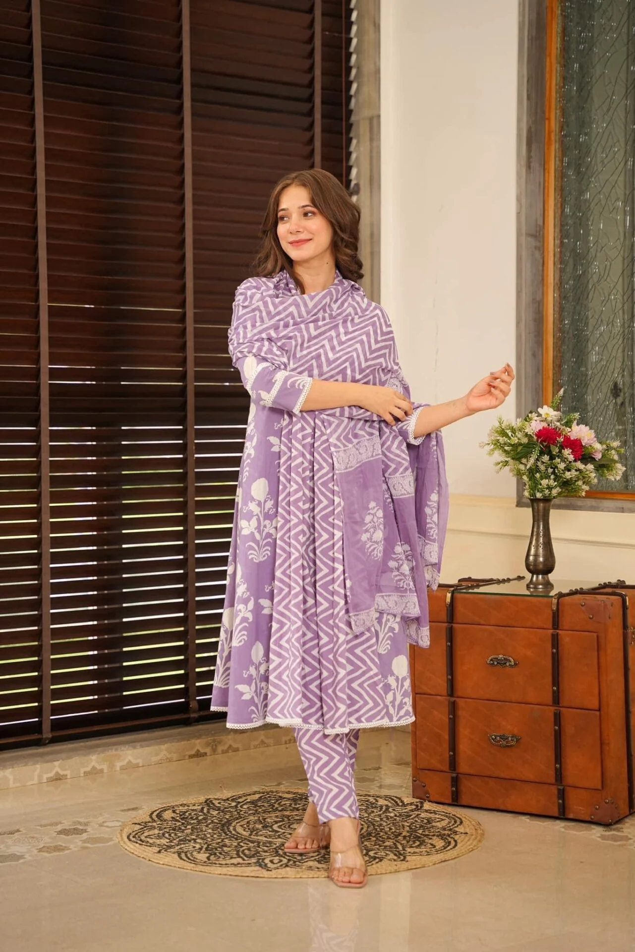Lavender Bliss cotton suit set - Image 2