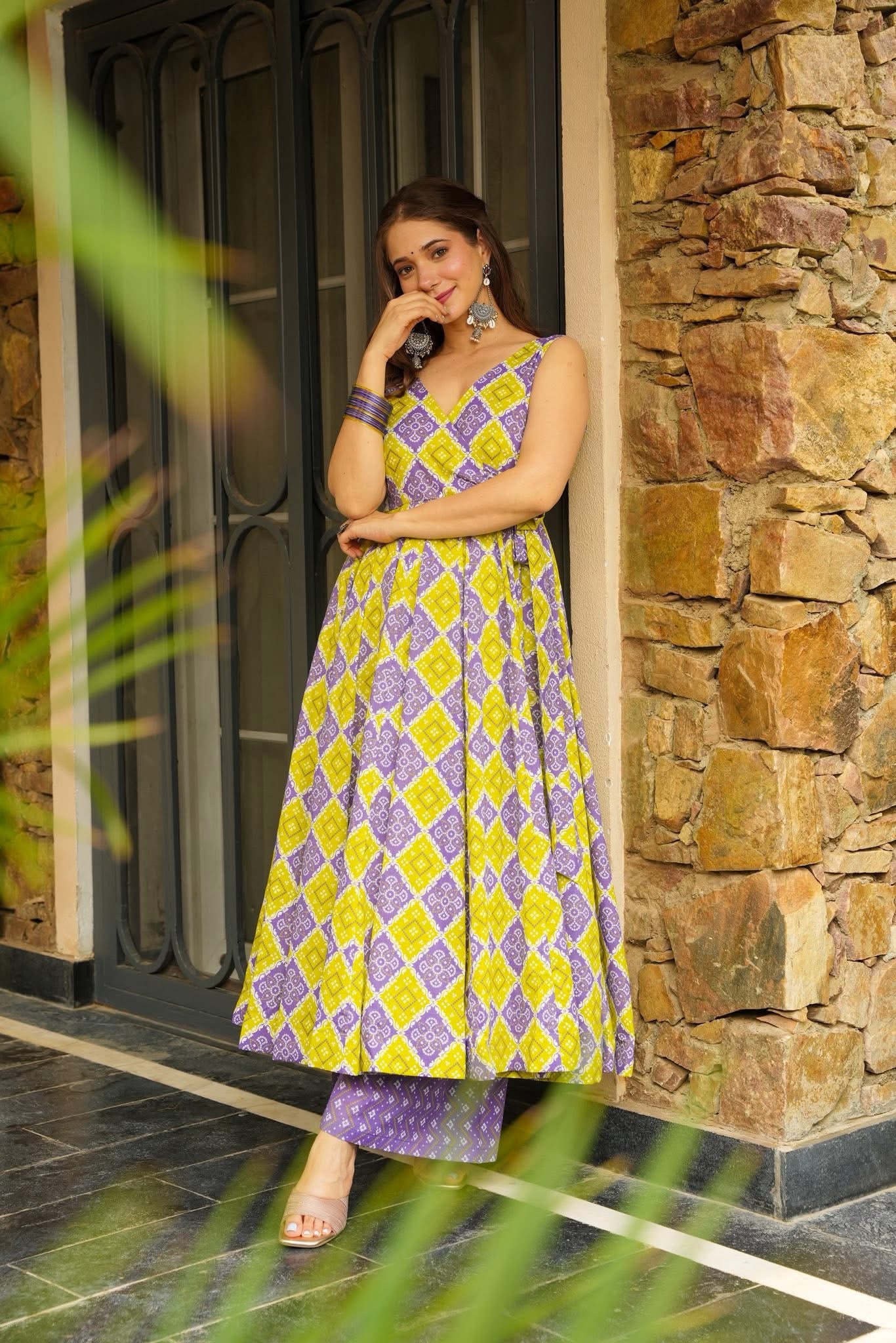 Lemon Lavendaze Kurta Palazzo Set - Image 3
