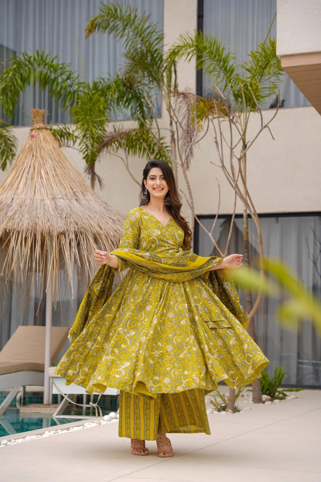 Mahira Mustard Cotton Suit Set - Image 2