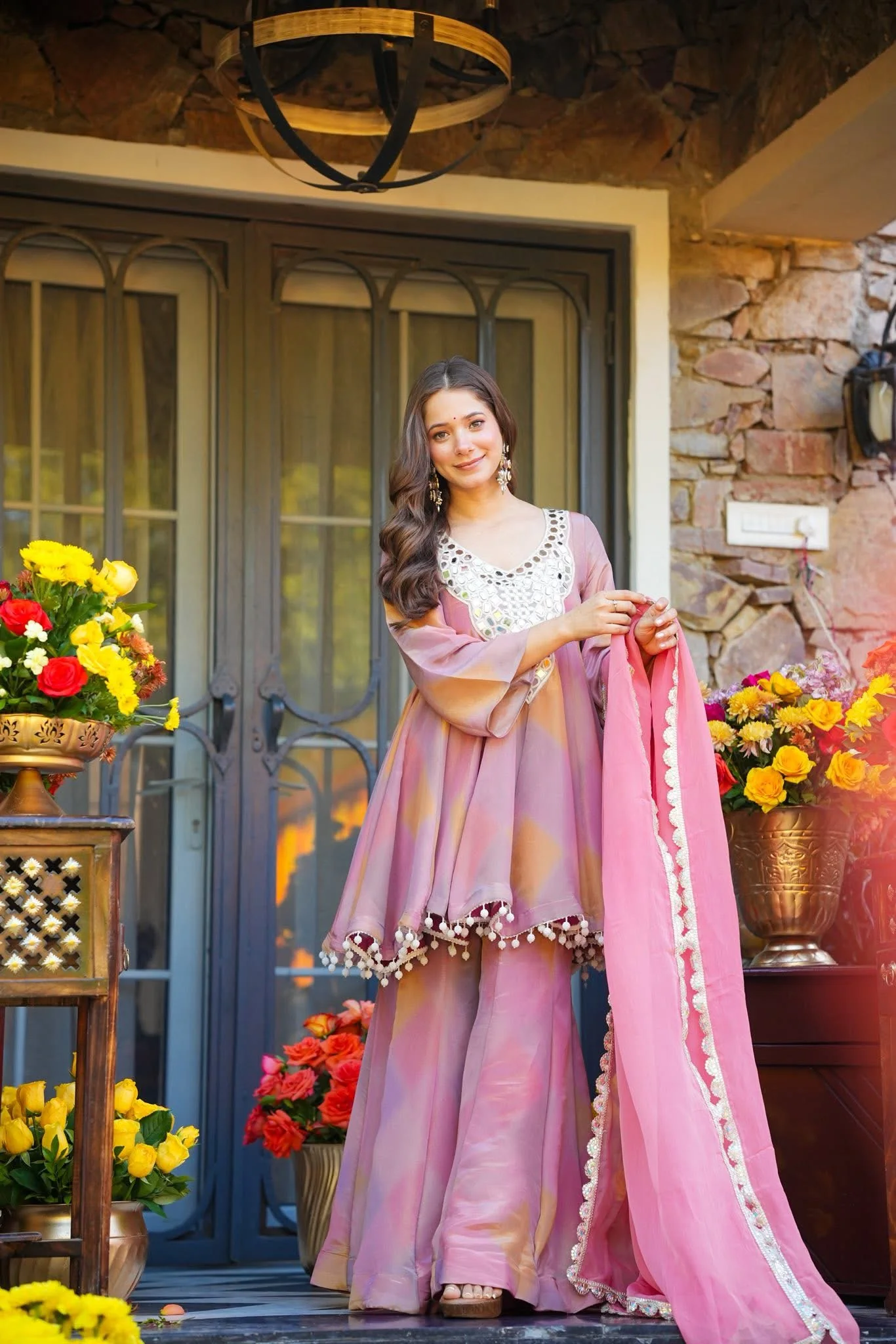 Mehranya Blush Sharara Set - Image 2