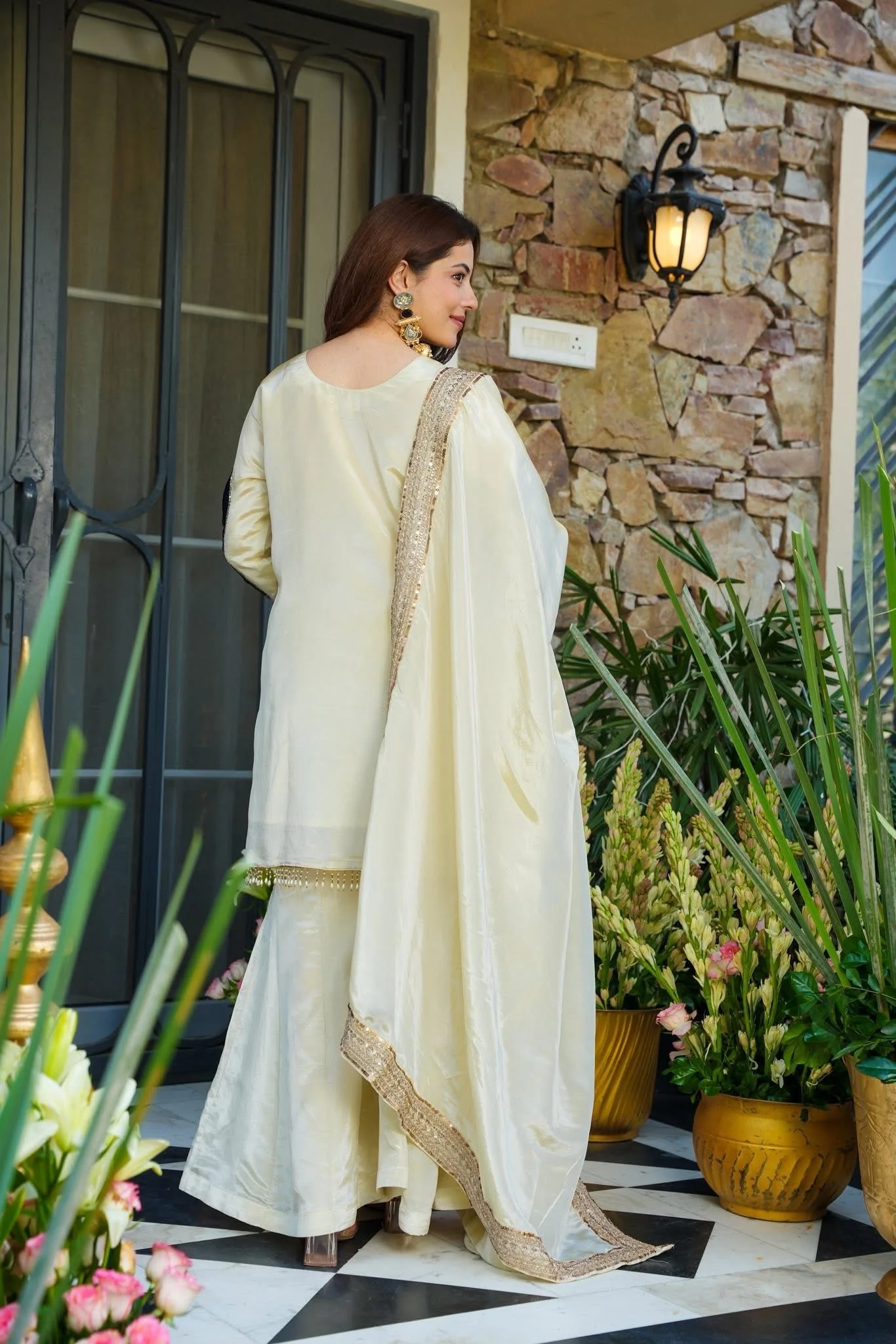 Mizaal Royal Velvet Cosmos Sharara Set - Image 3