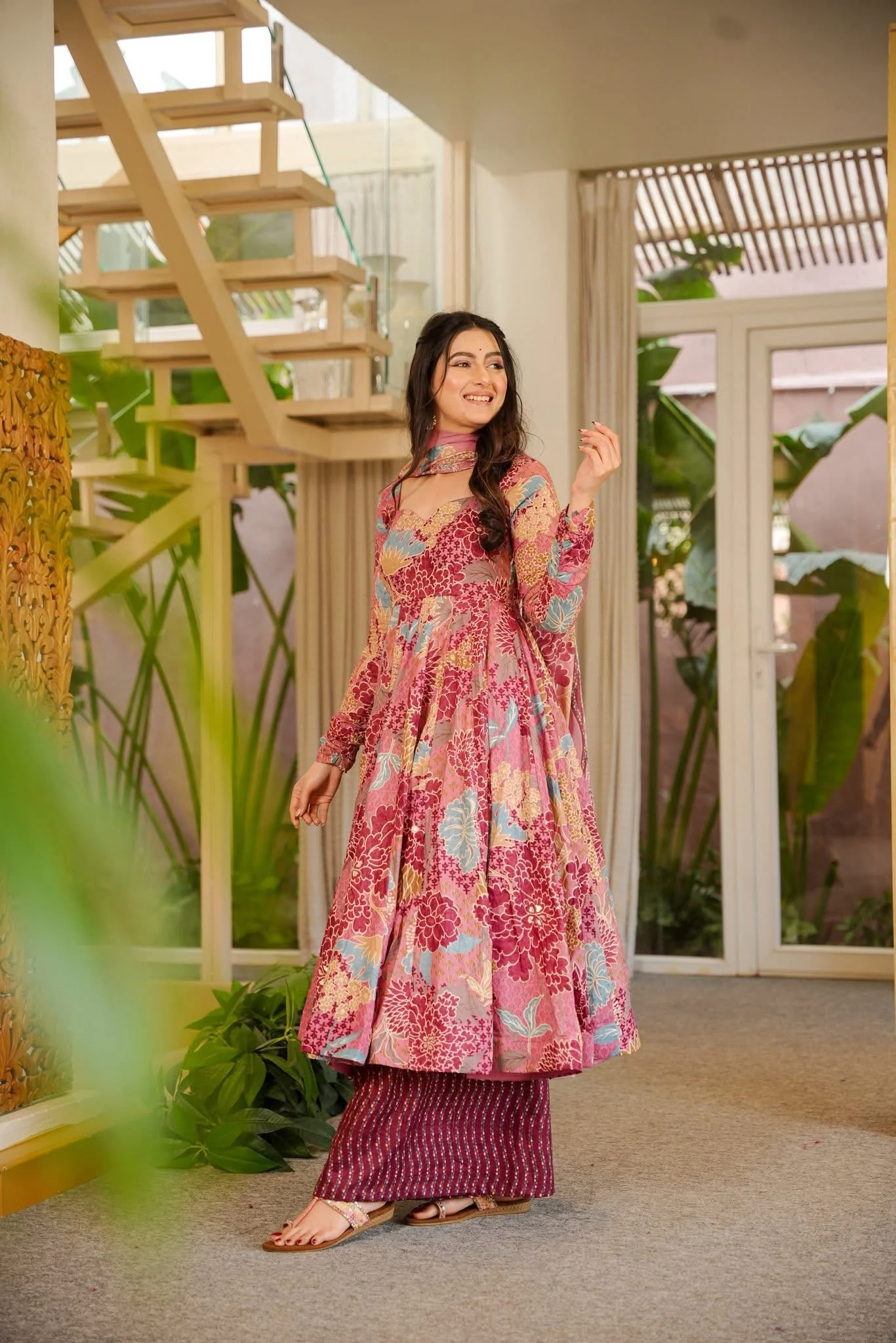 Mridhula Cotton Anarkali Suit Set - Image 2
