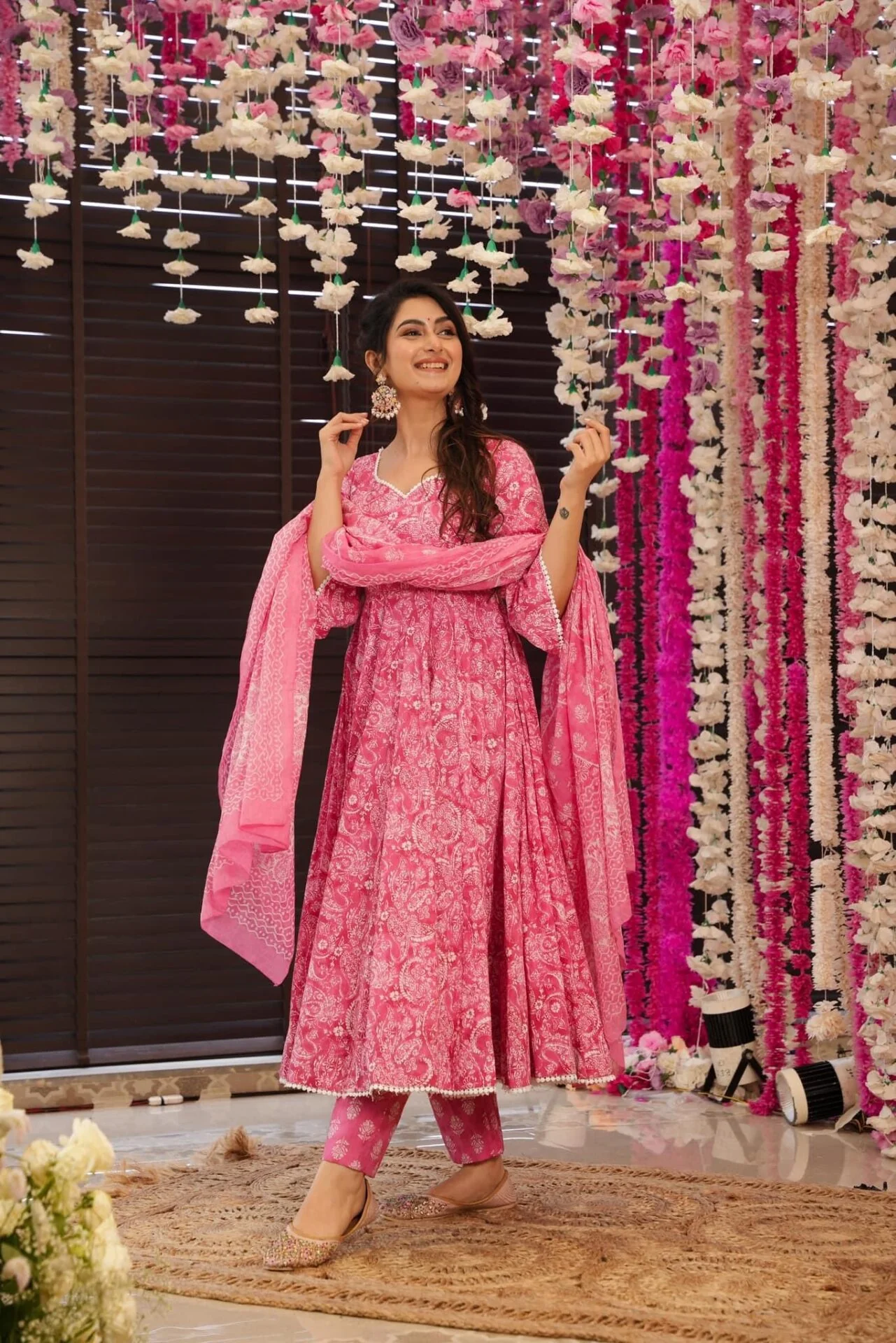 Naira pink cotton suit set - Image 3