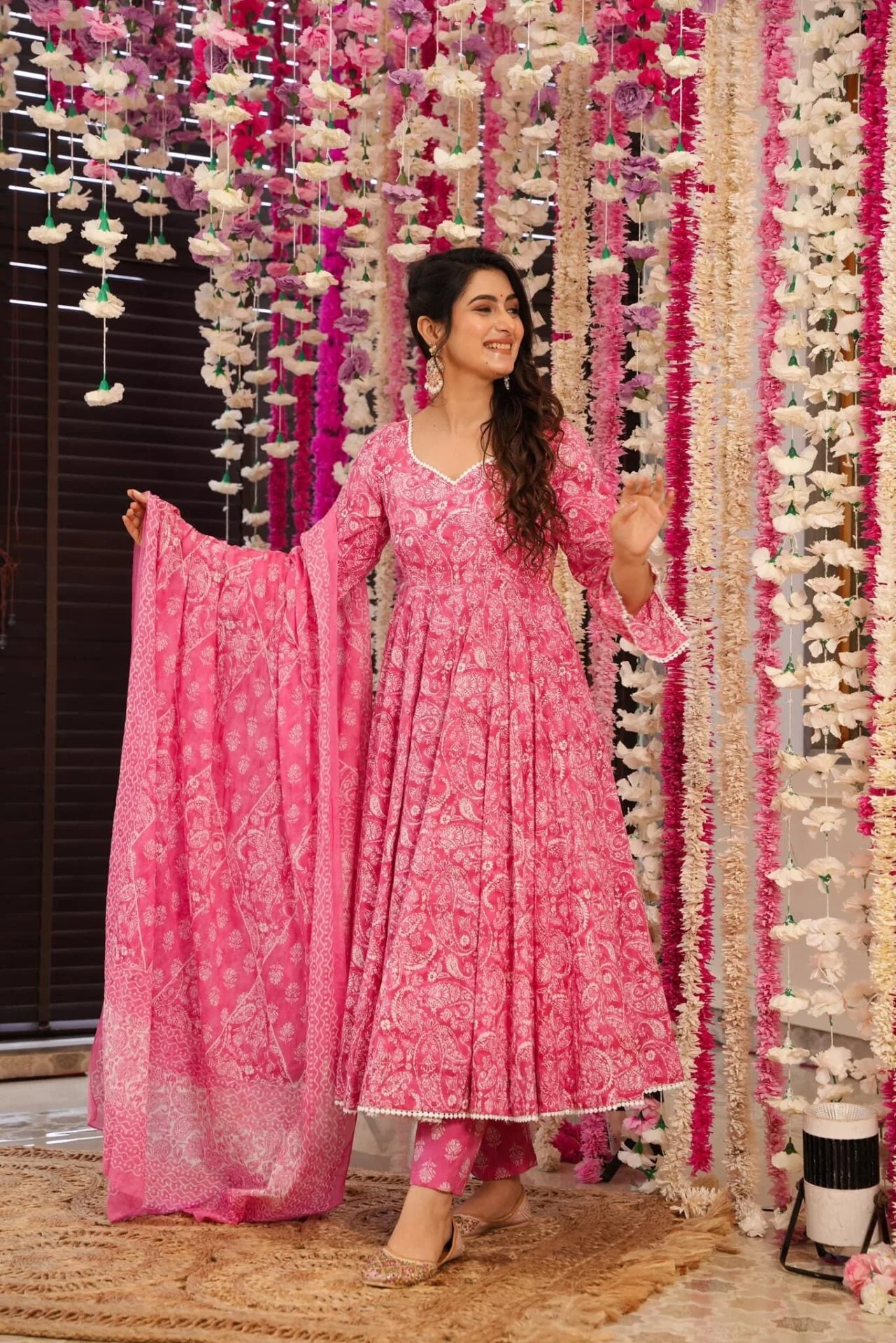 Naira pink cotton suit set - Image 4