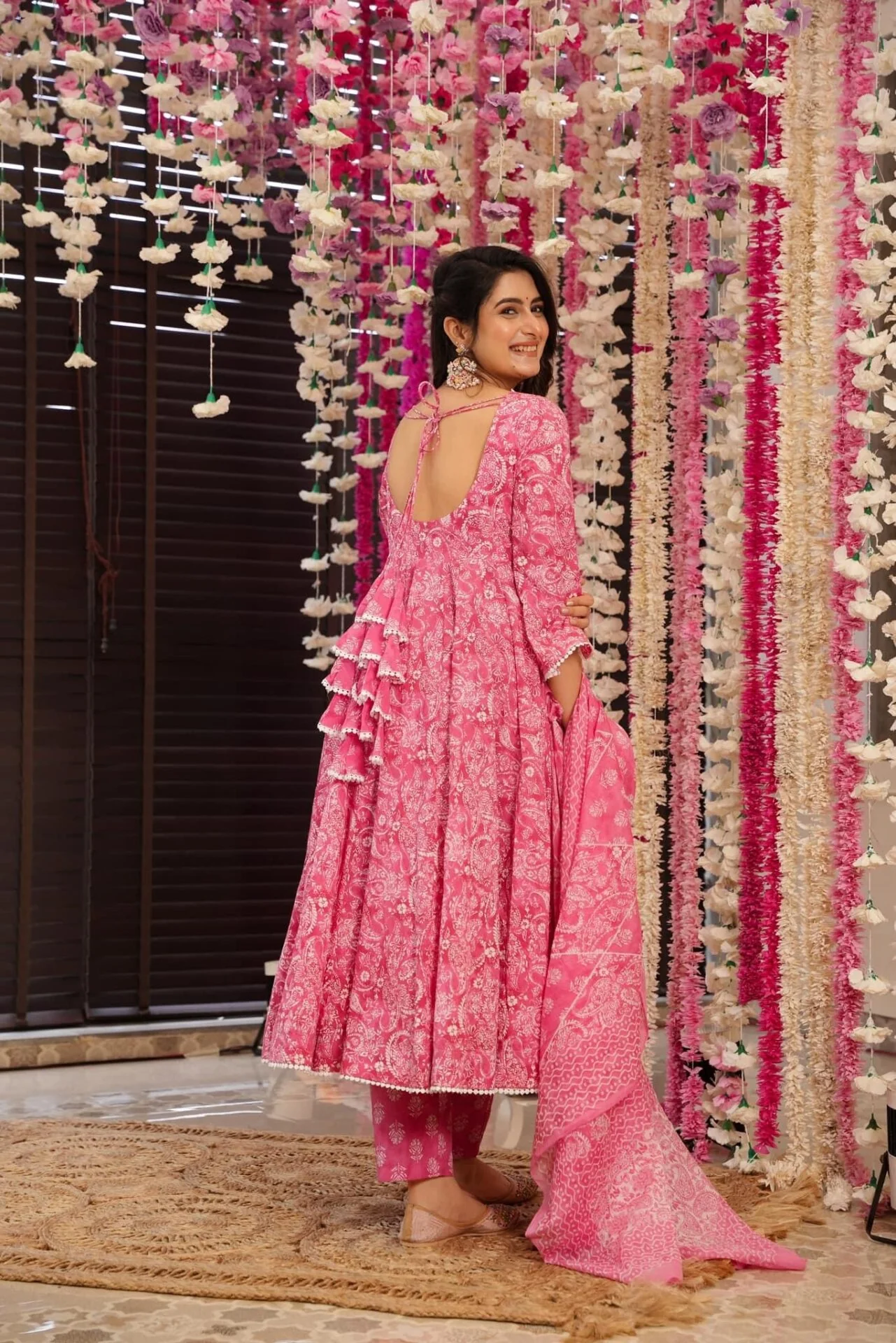 Naira pink cotton suit set - Image 6