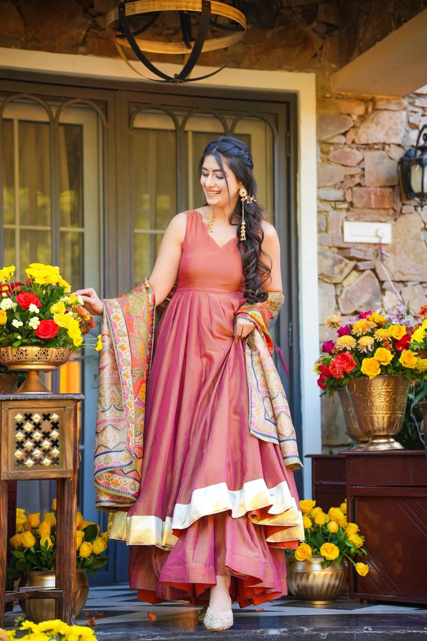 Navyara Pink Wedding Wear Suit Set - Image 2