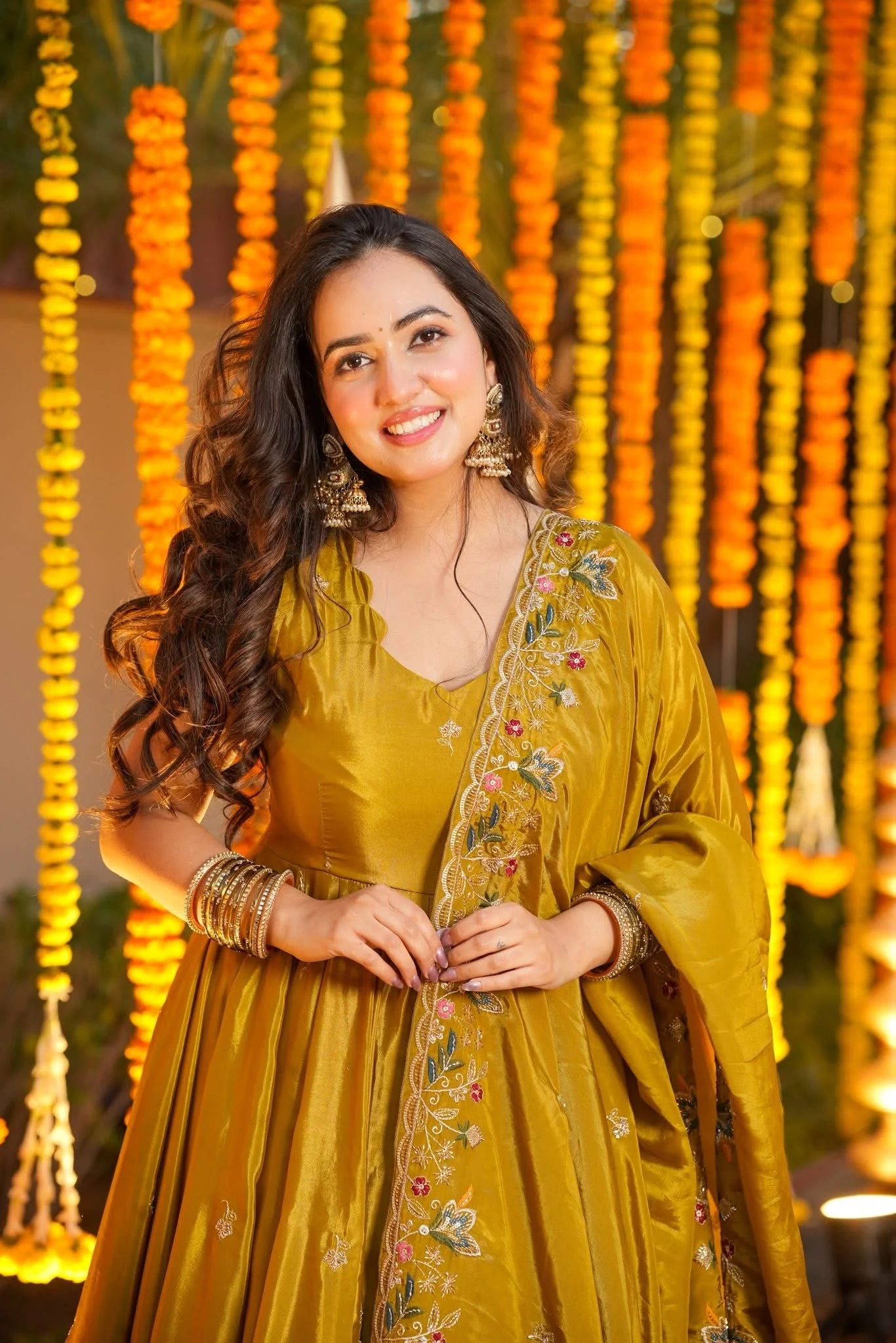Ocira Mustard Silk Anarkali Suit Set - Image 7