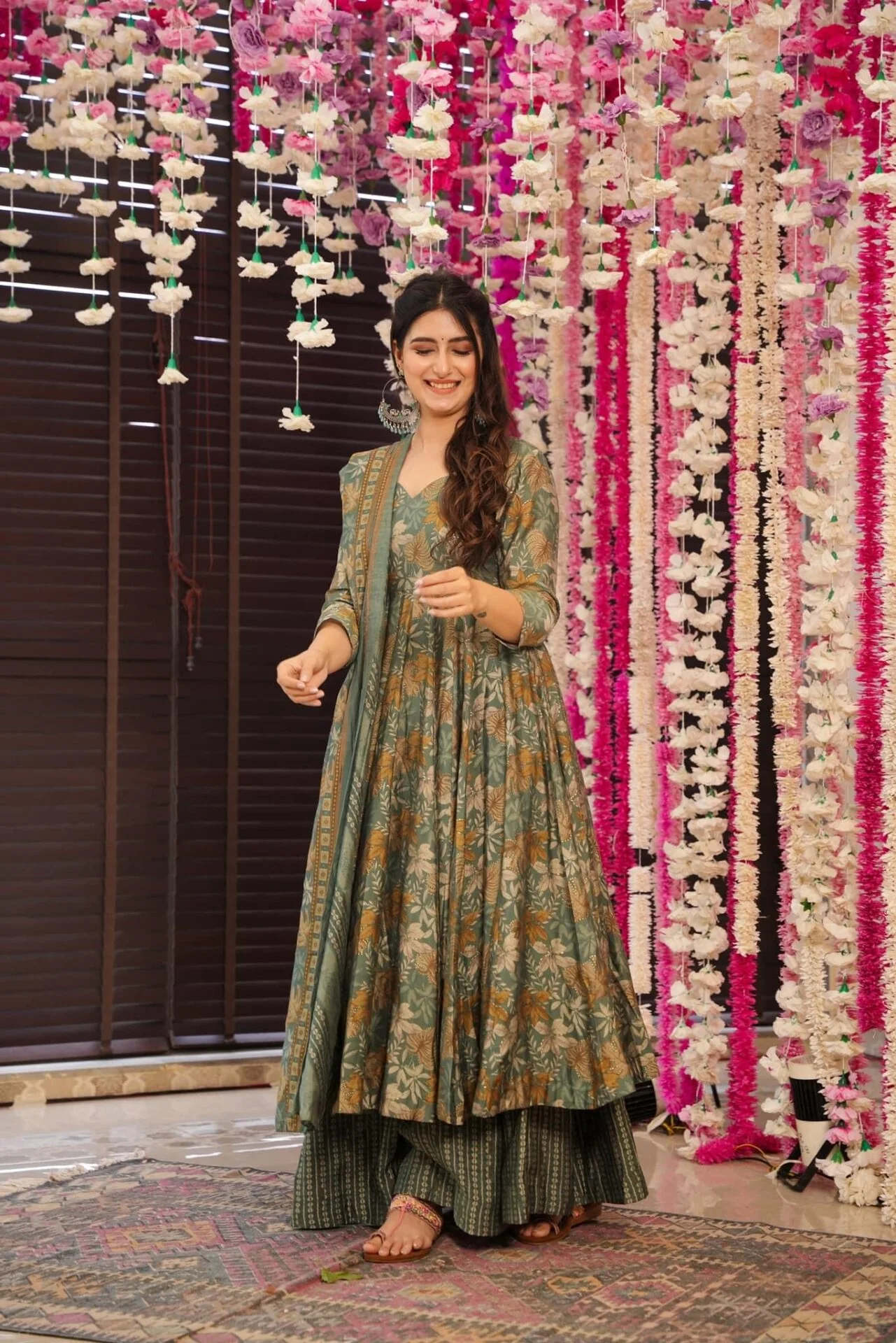 Orchid greenish muslin suit set - Image 5