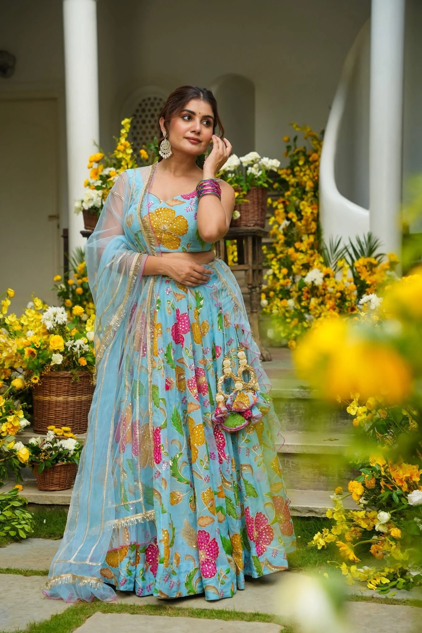 Palomi Embroidered Festive Wear Lehenga Set - Image 4