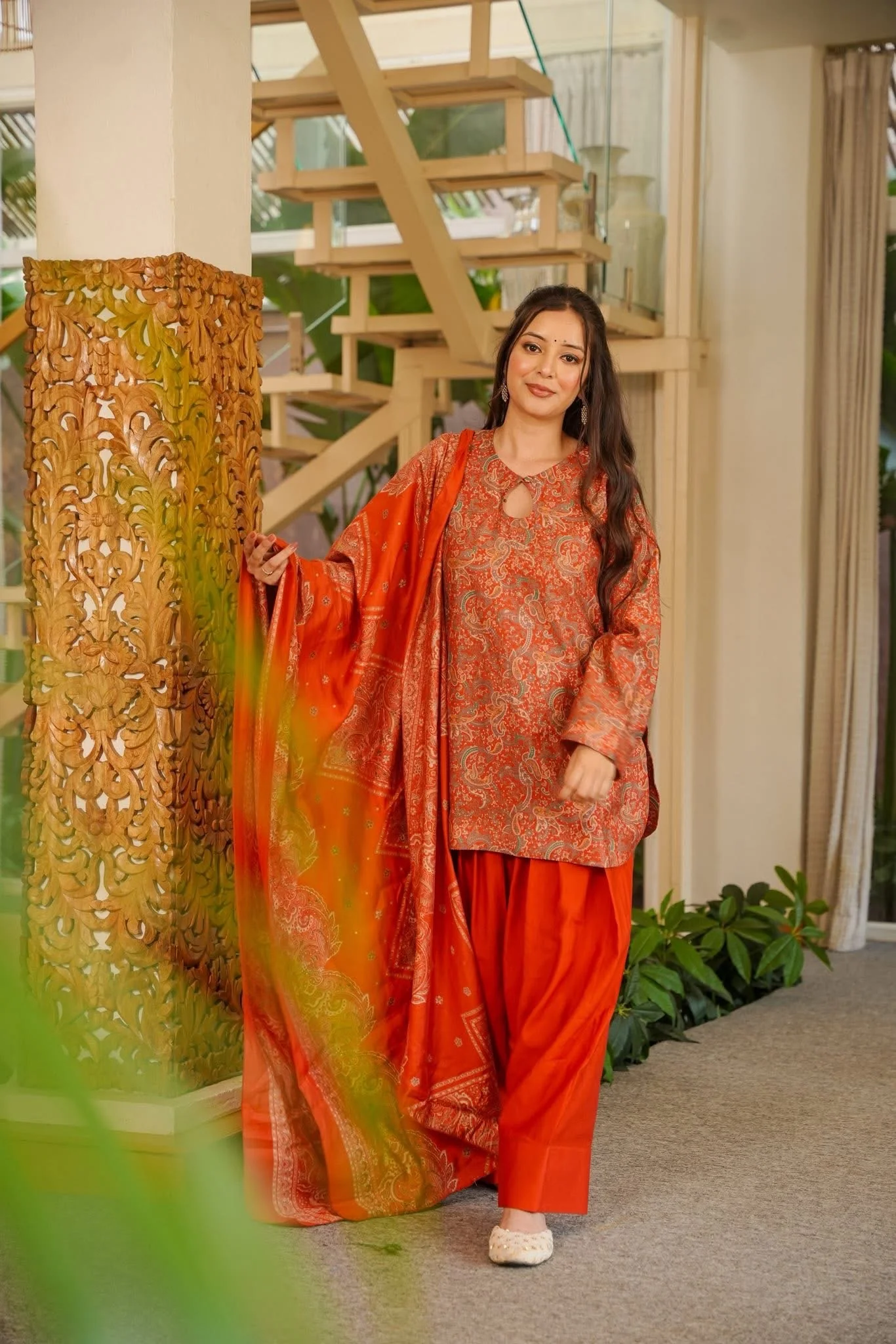 Parisa Rust Muslin Farsi Salwar Set