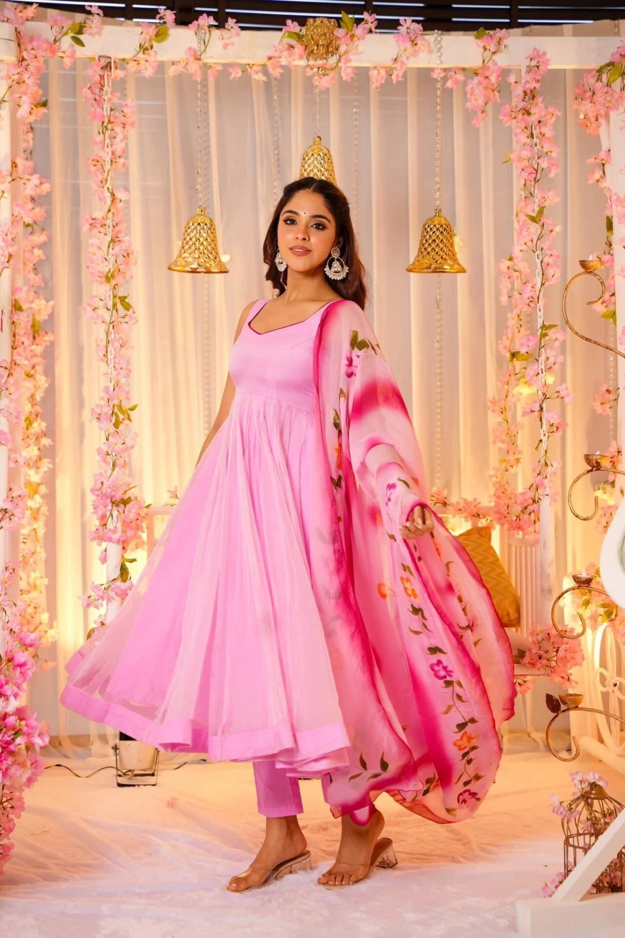 Petal pink organza suit set - Image 2