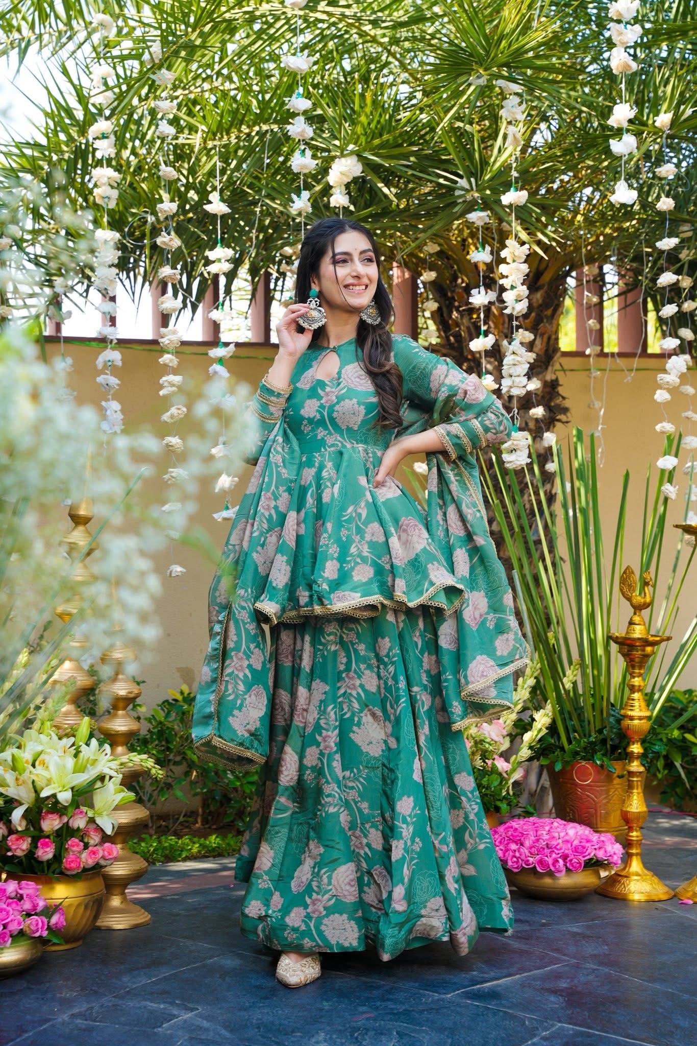 Petalbud Green Sharara Set - Image 3