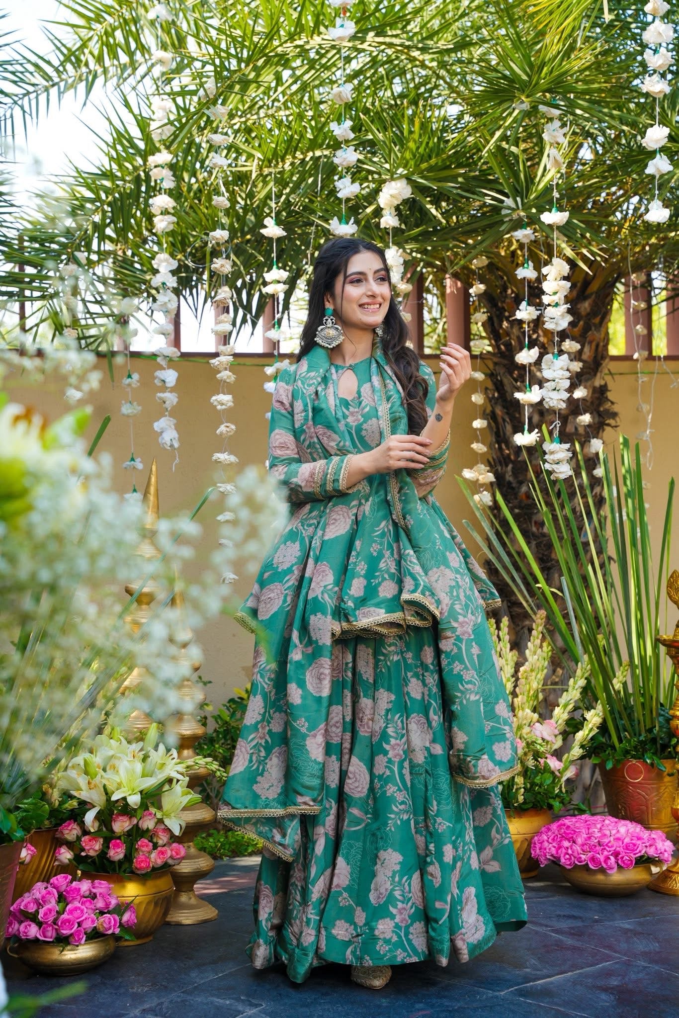 Petalbud Green Sharara Set - Image 4