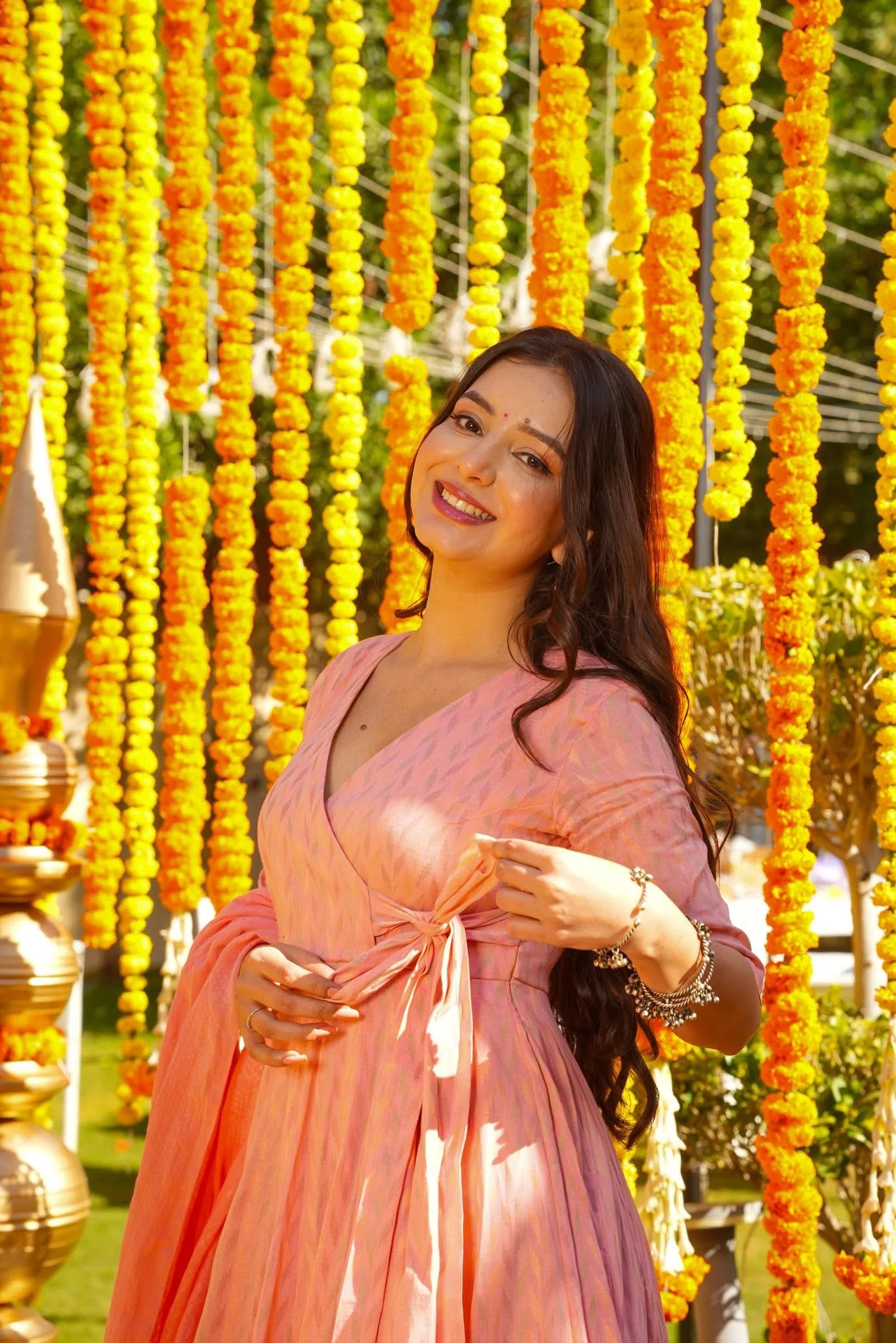 Pinkish Printed Cotton Maxi Set - Image 6