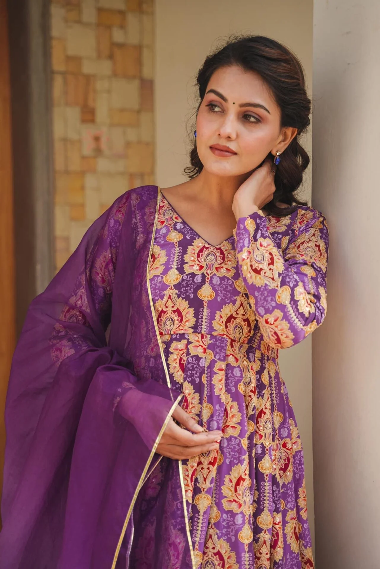 PRANAVI PURPLE HEAVY SUIT SET - Image 6