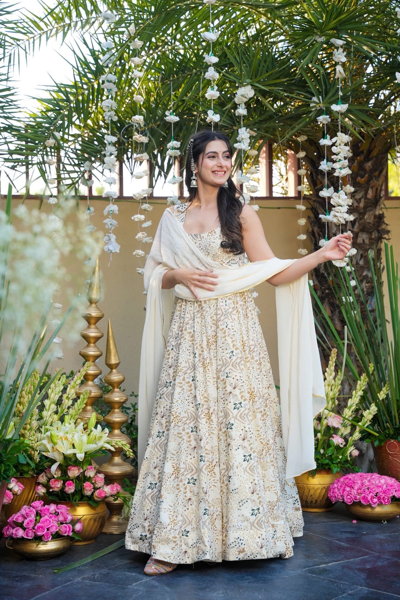 Purecot Rayon White Maxi Set - Image 4
