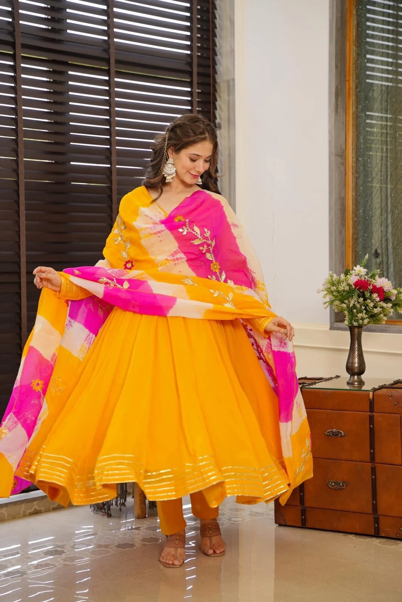 Radiance Yellow organza suit set - Image 3