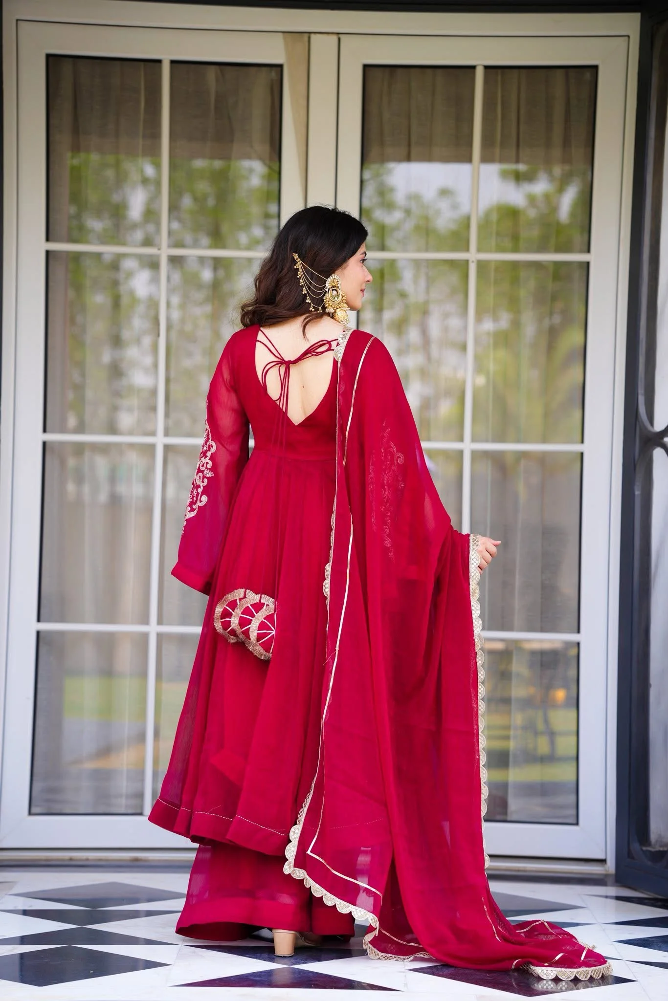 Rajasthani Rouge Suit Set - Image 4
