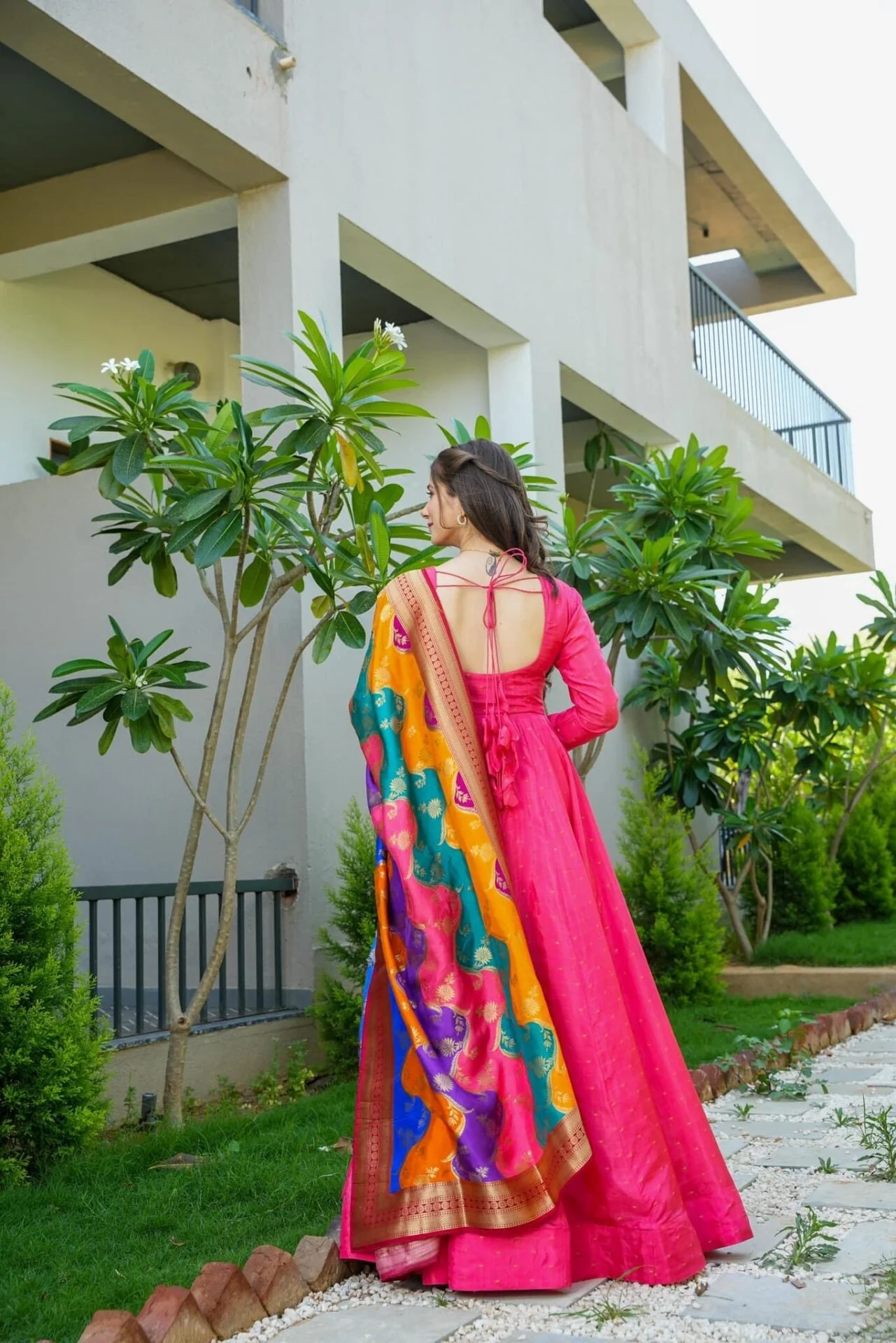 ravishing pink maxi set - Image 4